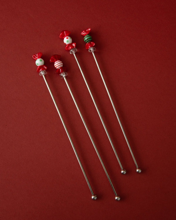 Cocktail Stirrers w/ Hand Blown Glass Candies (Set of 4) - Lone Fox