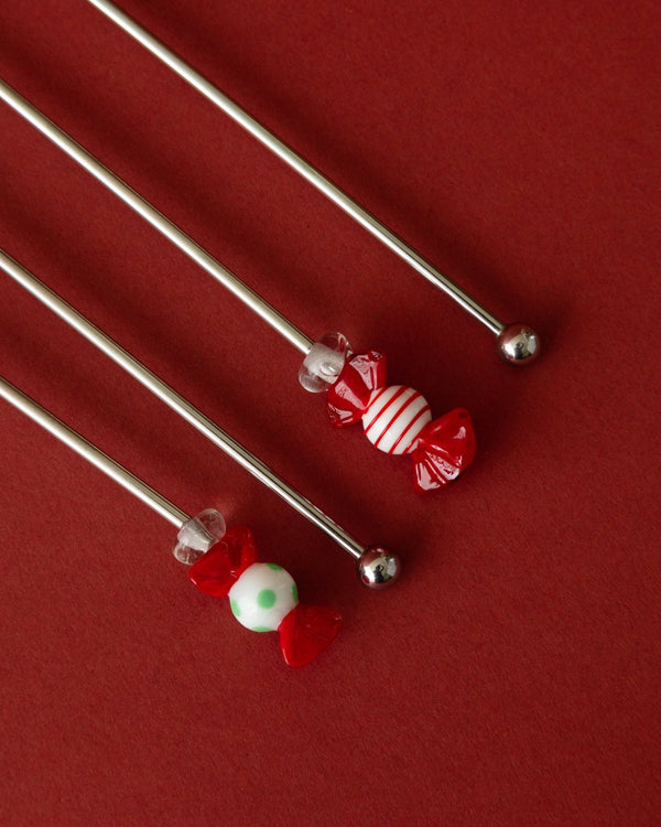 Cocktail Stirrers w/ Hand Blown Glass Candies (Set of 4) - Lone Fox