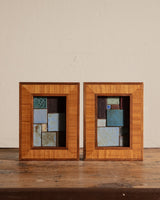 Contemporary Stoneware Tiles in Walnut Frame by Colin Kennedy 1 - Lone Fox