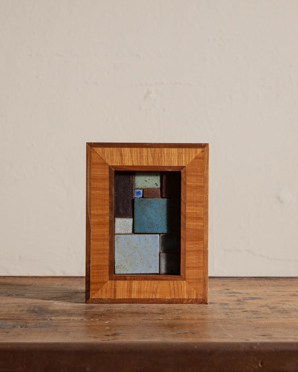 Contemporary Stoneware Tiles in Walnut Frame by Colin Kennedy 2 - Lone Fox