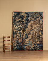 Continental Verdure Tapestry w/ Castle Scene, Europe, 17th Century - Lone Fox