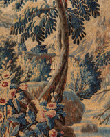 Continental Verdure Tapestry w/ Castle Scene, Europe, 17th Century - Lone Fox
