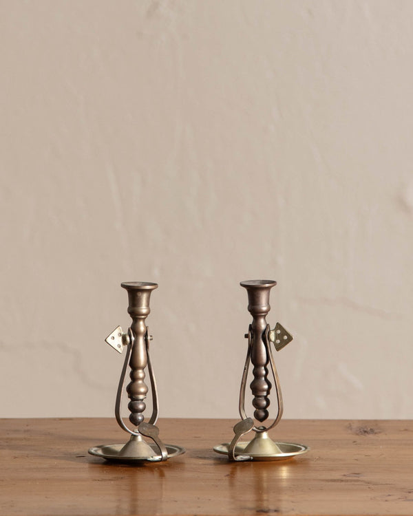 Convertible Brass Candle Holder/Sconce (Set of 2) - Lone Fox