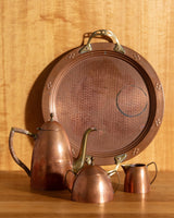 Copper & Brass Coffee Service w/ Rattan Handle, Swedish, 1950's - Lone Fox
