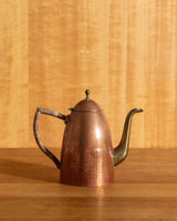 Copper & Brass Coffee Service w/ Rattan Handle, Swedish, 1950's - Lone Fox