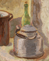 Copper Pot Still Life Oil Painting in Gilt Painted Frame, Europe, 1980's - Lone Fox