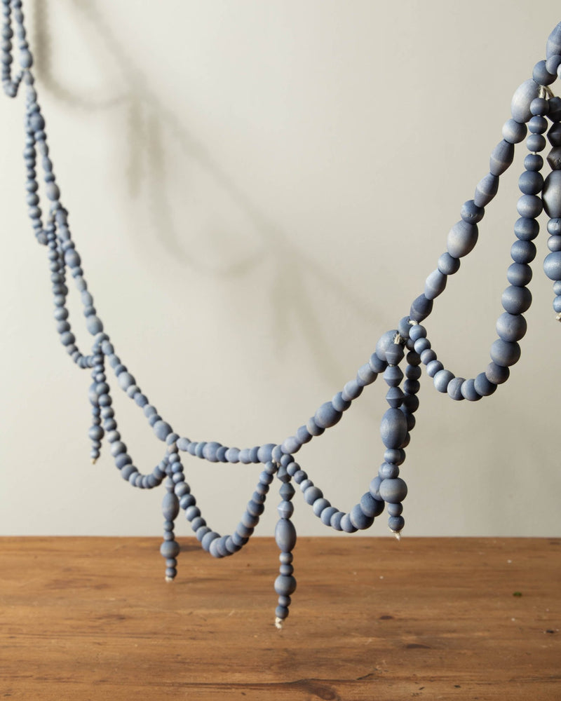 Cornflower Blue Wood Bead Garland - Lone Fox