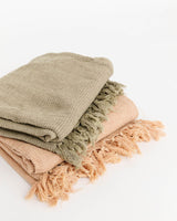 Cotton Woven Waffle Throw - Lone Fox
