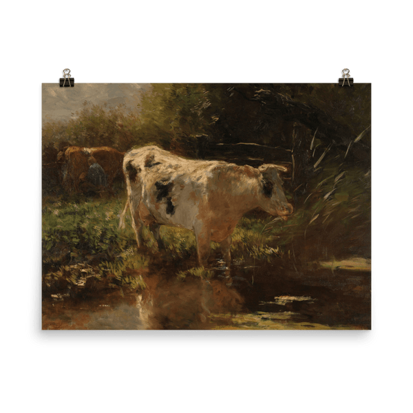 "Cow beside a Ditch” Art Print - Lone Fox