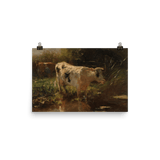 "Cow beside a Ditch” Art Print - Lone Fox