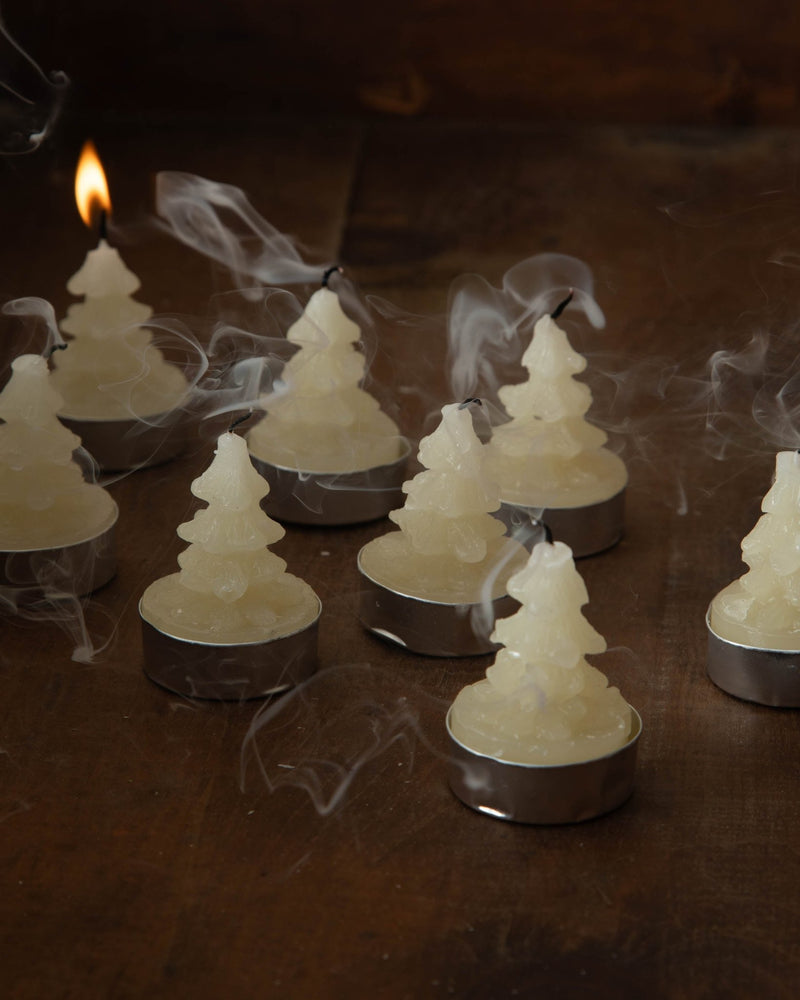 Cream Tree Tealights (Set of 9) - Lone Fox