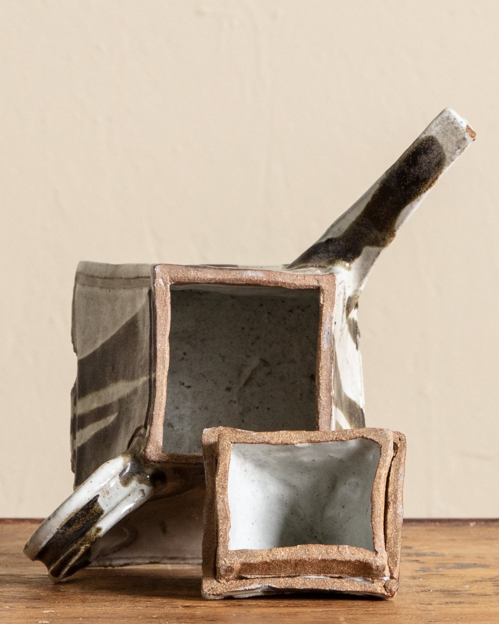 Cubist Studio Pottery Art Teapot, Signed, 1984 – Lone Fox