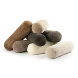 Curly Sheepskin Bolster Pillow: Gold - Lone Fox