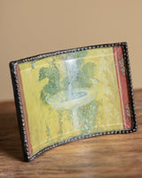 Curved Glass Decoupage Tray with Metal Trim - Lone Fox