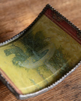 Curved Glass Decoupage Tray with Metal Trim - Lone Fox