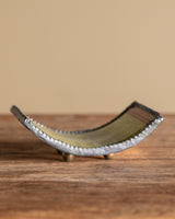 Curved Glass Decoupage Tray with Metal Trim - Lone Fox