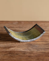 Curved Glass Decoupage Tray with Metal Trim - Lone Fox