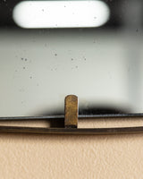 Curved Italian Brass Frame Wall Mirror, Manner of Fontana Arte, 1950s - Lone Fox