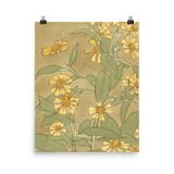 "Daisies with Orange Center and Yellow Petals" Art Print - Lone Fox