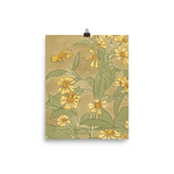 "Daisies with Orange Center and Yellow Petals" Art Print - Lone Fox