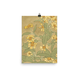 "Daisies with Orange Center and Yellow Petals" Art Print - Lone Fox