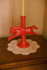 Dala Horse Candlestick Holder | Ruby Red - Lone Fox