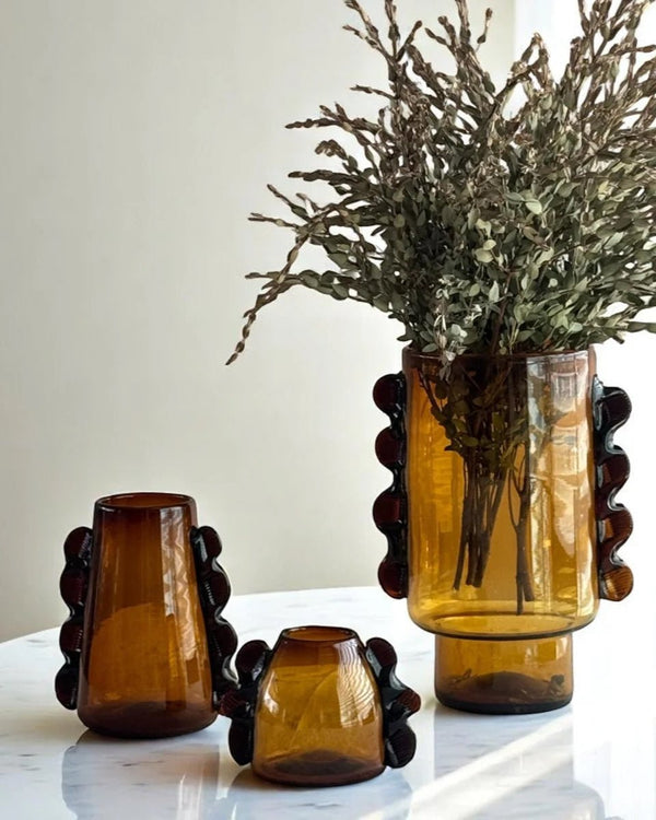 Dalia Amber Glass Bud Vase - Lone Fox