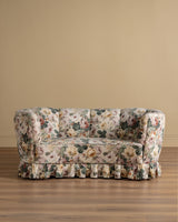 Danish Banana Sofa w/ Pleated Skirt in Original Floral, 1960's - Lone Fox