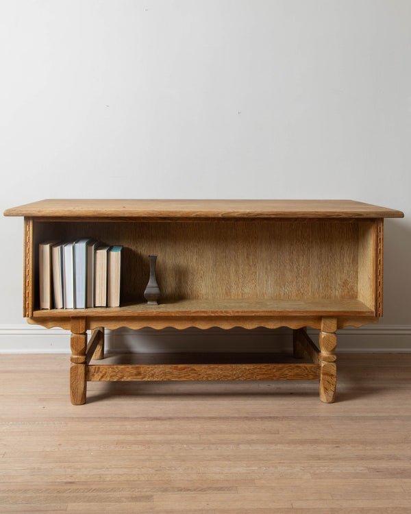 Danish Brutalist Oak Desk by Henry Kjaernulf, 1960's - Lone Fox