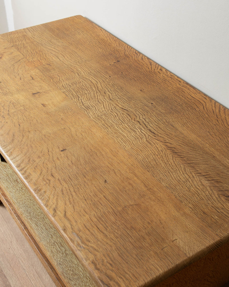 Danish Brutalist Oak Desk by Henry Kjaernulf, 1960's - Lone Fox