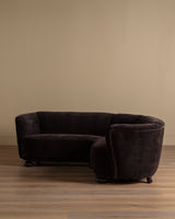 Danish Cabinetmaker Corner Sofa in Truffle Chenille, 1950's - Lone Fox