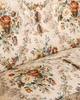 Danish Curved Wingback Sofa in Wool Floral w/ Contrast Back, 1950's - Lone Fox