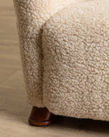 Danish Lambs Wool Easy Chair Manner of Flemming Lassen, Denmark, 1930's - Lone Fox