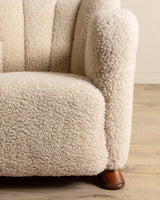 Danish Lambs Wool Easy Chair Manner of Flemming Lassen, Denmark, 1930's - Lone Fox