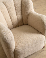 Danish Lambs Wool Easy Chair Manner of Flemming Lassen, Denmark, 1930's - Lone Fox