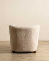 Danish Lambs Wool Easy Chair Manner of Flemming Lassen, Denmark, 1930's - Lone Fox