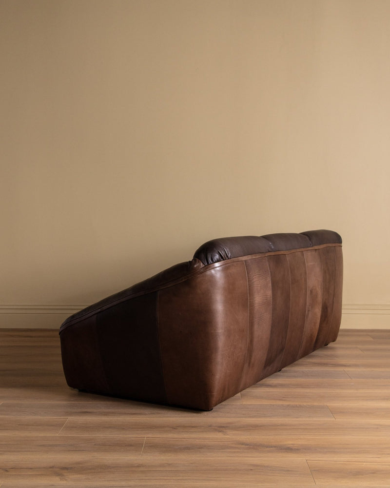 Danish Leather Sofa Manner of Gerard Van Der Berg, 1970's - Lone Fox