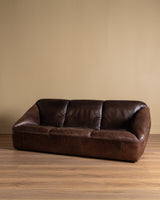 Danish Leather Sofa Manner of Gerard Van Der Berg, 1970's - Lone Fox
