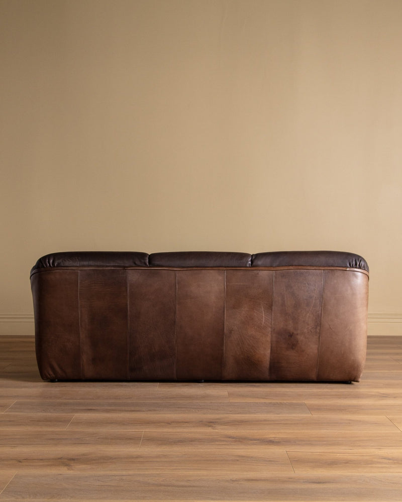 Danish Leather Sofa Manner of Gerard Van Der Berg, 1970's - Lone Fox