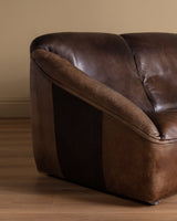 Danish Leather Sofa Manner of Gerard Van Der Berg, 1970's - Lone Fox