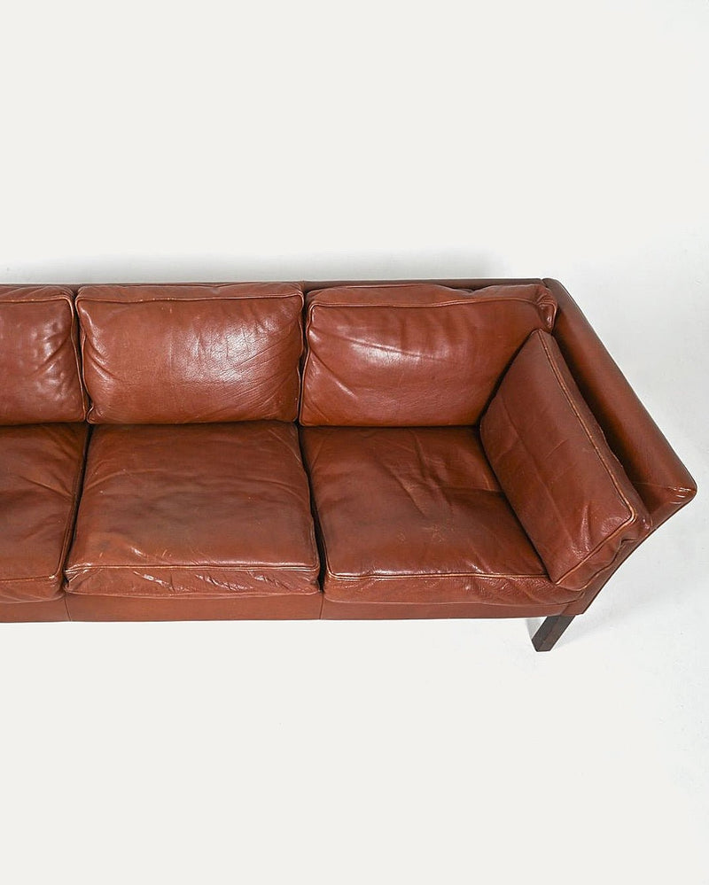 Danish Leather Sofa, Manner of Mogens Hansen - Lone Fox