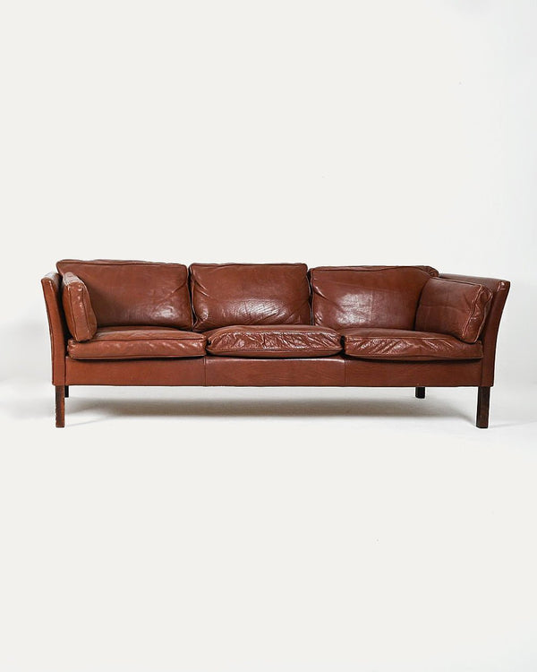 Danish Leather Sofa, Manner of Mogens Hansen - Lone Fox