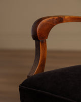 Danish Lounge Chair & Ottoman in Chocolate Chenille, 1960's - Lone Fox