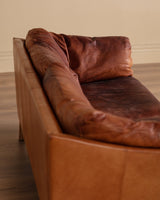Danish Mid Century Leather Sofa By Mogens Hansen, Sweden, 1970's - Lone Fox