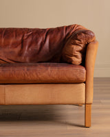 Danish Mid Century Leather Sofa By Mogens Hansen, Sweden, 1970's - Lone Fox