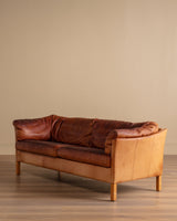 Danish Mid Century Leather Sofa By Mogens Hansen, Sweden, 1970's - Lone Fox