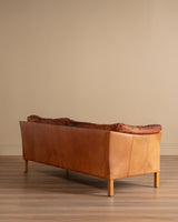 Danish Mid Century Leather Sofa By Mogens Hansen, Sweden, 1970's - Lone Fox