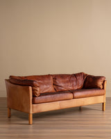 Danish Mid Century Leather Sofa By Mogens Hansen, Sweden, 1970's - Lone Fox
