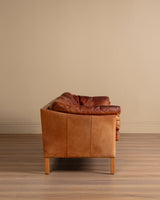 Danish Mid Century Leather Sofa By Mogens Hansen, Sweden, 1970's - Lone Fox