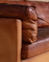 Danish Mid Century Leather Sofa By Mogens Hansen, Sweden, 1970's - Lone Fox